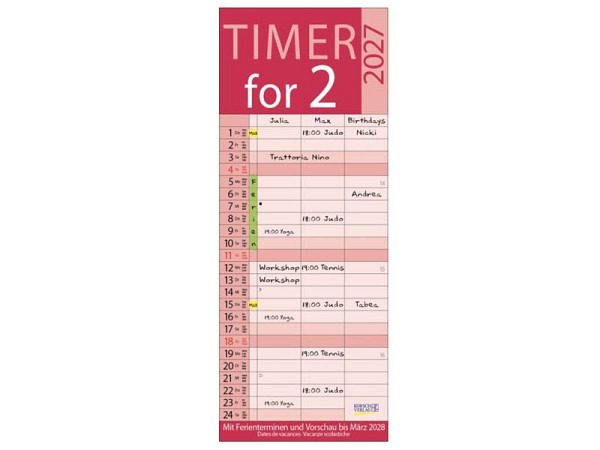 Familienplaner Korsch Timer for 2 Lifestyle 29x47cm