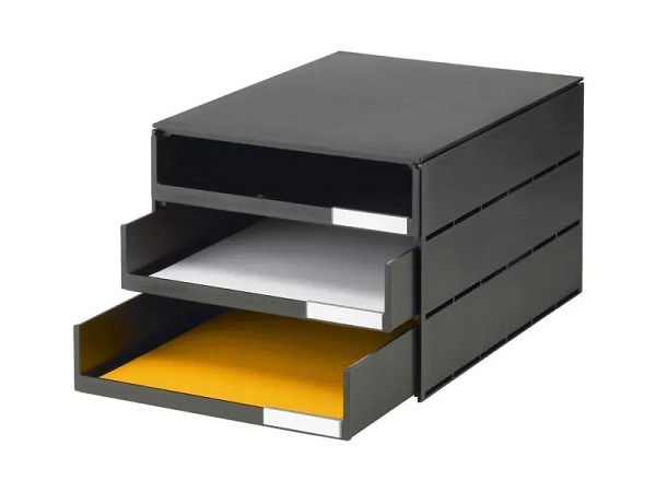 Büroset Styroval Oeko schwarz 3Schubl 5cm offen