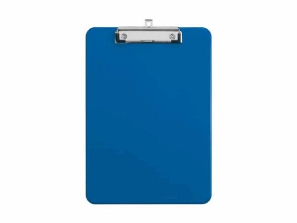 Klemmplatte Maul Kunststoff blau, mit Klemmbügel, A4