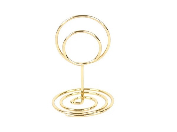 Kartenhalter Metall Kreisform golden glänzend 10 Stk