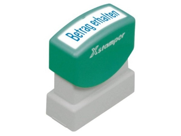 Stempel X-Stamper Betrag erhalten blau