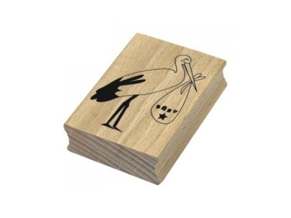 Stempel Artoz Storch Holzstempel 70x50x19mm, Buchenholz