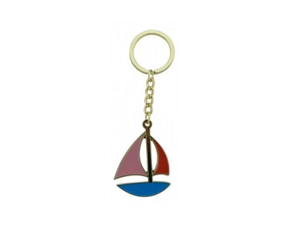 Schlüsselanhänger Seaclub Schiff, aus Messing, 5x3,5cm