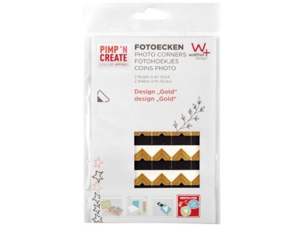 Fotoecken Walther Pimp N Create gold, 84 Stk
