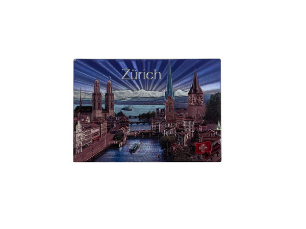 Magnet Advision Zürich Silber glänzend 5,5x7,5cm