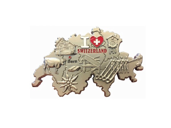 Magnet Metallmagnet Umriss der Schweiz