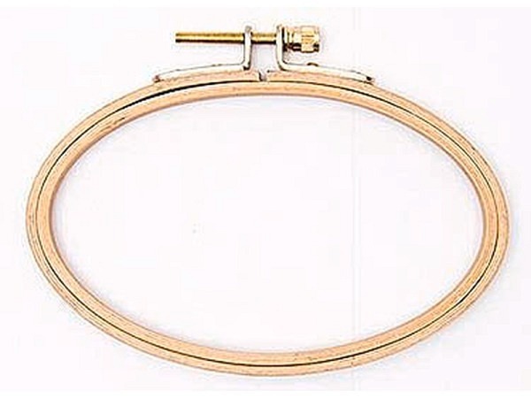 Stickring Boettcher Stickrahmen liegend oval 29,7x19,5cm Holz
