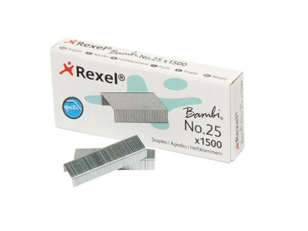 Heftklammern Rexel Nr. 25 1500Stk. Bambi, extraklein