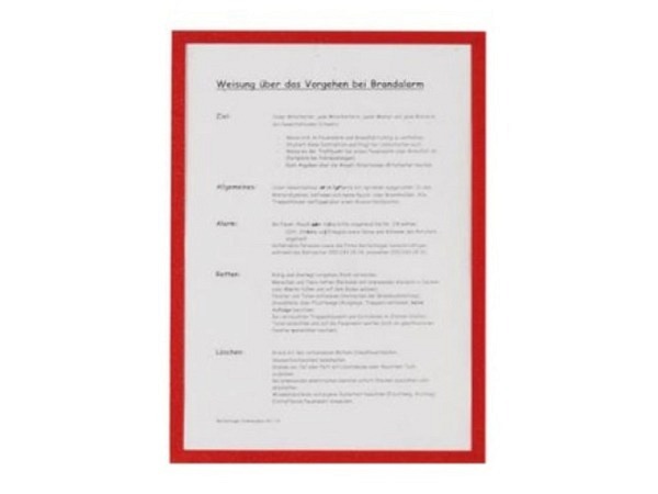 Sichttafel Berec Infotasche A5 mit rotem Rahmen
