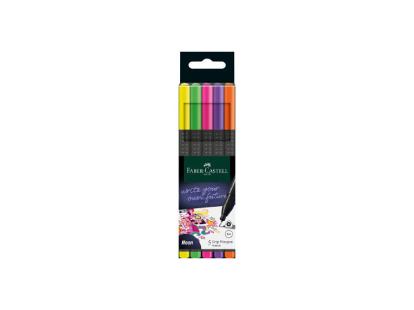 Filzstift Faber-Castell Grip Finepen 5er Set Neon