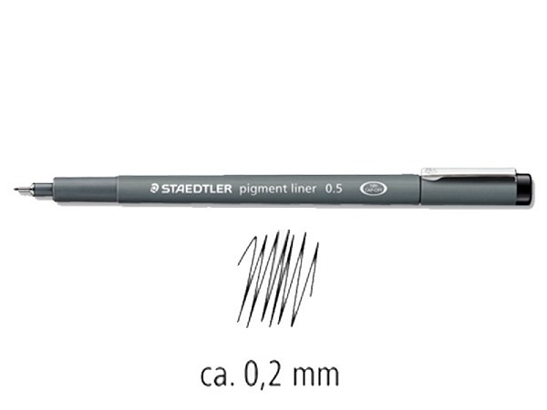 Filzstift Staedtler Pigment Liner Nr. 308 schwarz 0,2