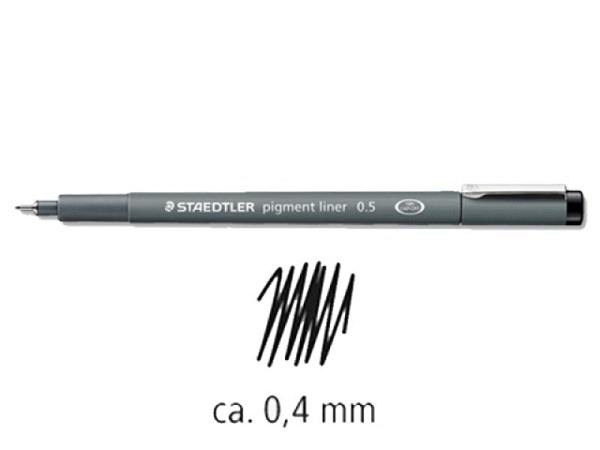 Filzstift Staedtler Pigment Liner Nr. 308 schwarz 0,4