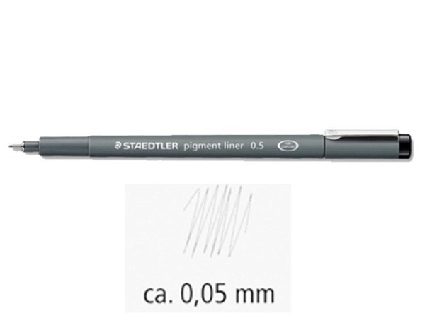 Filzstift Staedtler Pigment Liner Nr. 308 schwarz 0,05, Pigmenttinte