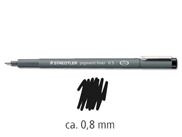 Filzstift Staedtler Pigment Liner Nr. 308 schwarz 0,8