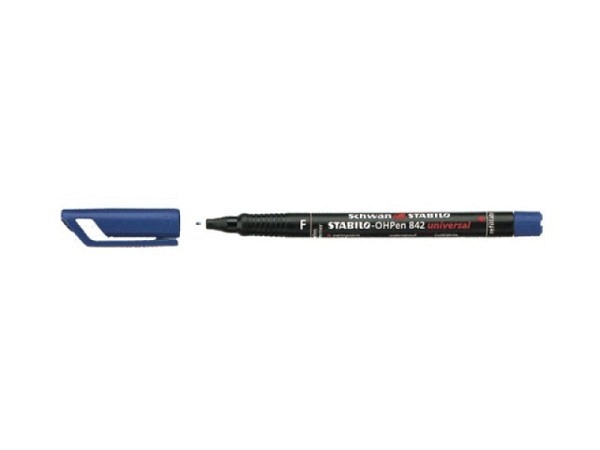 Filzstift Stabilo OHPen permanent F blau