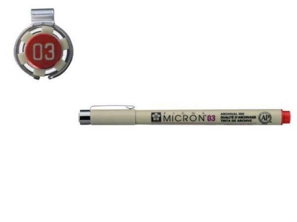 Filzstift Sakura Pigma Micron 03 0,35mm rot