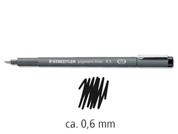 Filzstift Staedtler Pigment Liner Nr. 308 schwarz 0,6