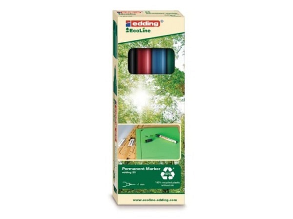 Filzstift Edding 25 EcoLine Permanent Marker 4er Set 