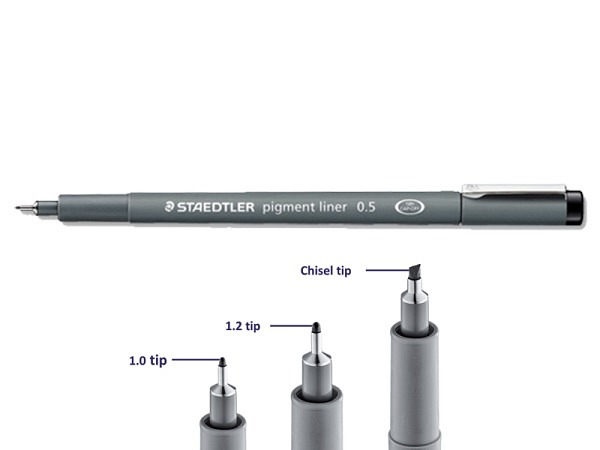Filzstift Staedtler Pigment Liner Nr. 308 schwarz 1,0