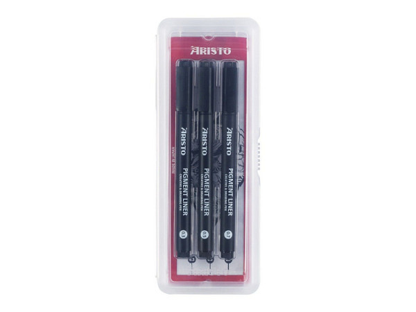 Filzstift Aristo Pigmentliner 3er Set schwarz