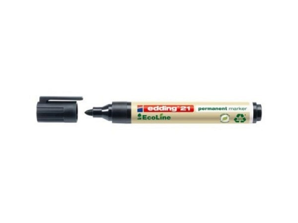 Filzstift Edding 21 Ecoline schwarz, Strichbreite 1,5-3mm