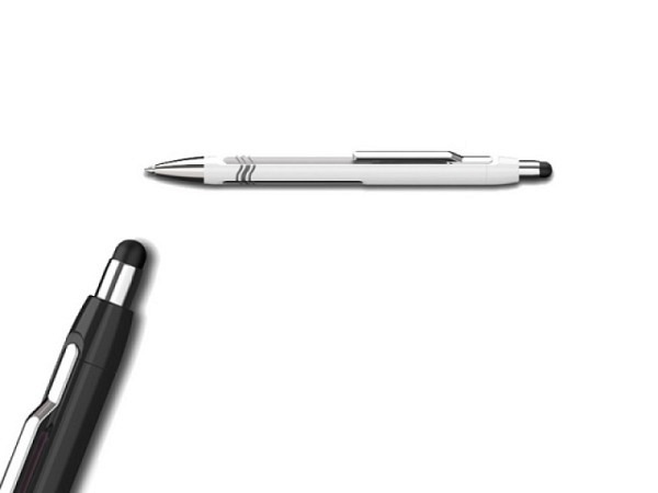 Kugelschreiber Schneider Epsilon weiss-silber, mit Touchpen