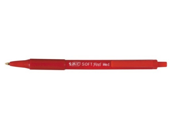 Kugelschreiber Bic Soft Feel Clic Grip rot 