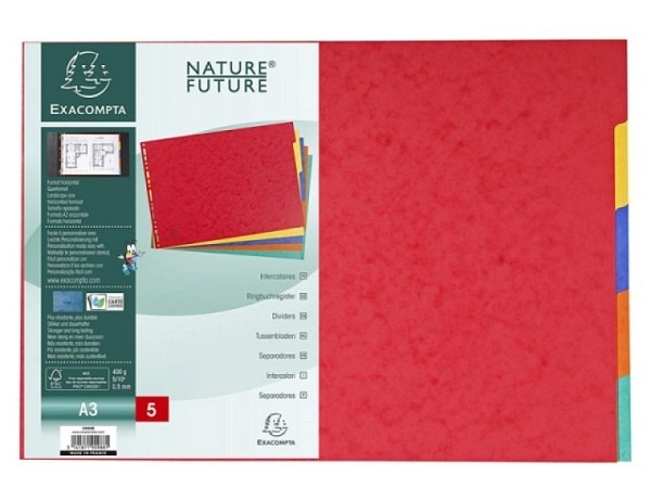 Register Exacompta Nature Future Karton A3 quer 5-teilig 