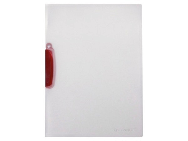 Klemmhefter Q-Connect transparent mit roter Klemme