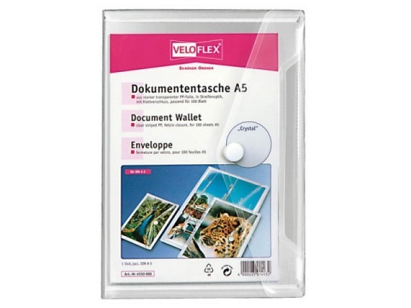 Pendenzenmappe Veloflex A5 Klettverschluss, transp farblos