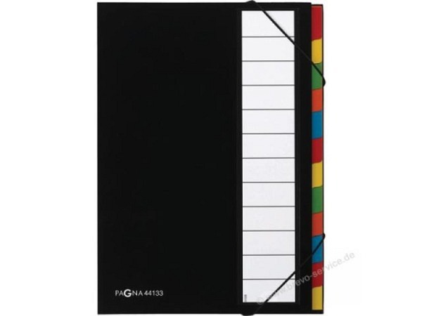 Ordnungsmappe Pagna Deskorganizer 12 Fächer schwarz