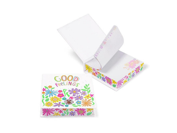 Notizblock Trendhaus Good Feelings Blumen 8x8cm