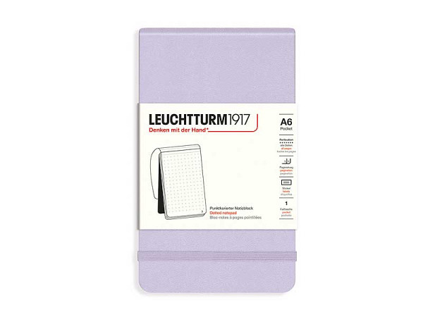 Notizblock Leuchtturm Pocket A6 Hardcover Lilac Punktkariert