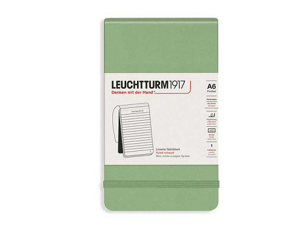 Notizblock Leuchtturm Pocket A6 Hardcover Salbei Liniert