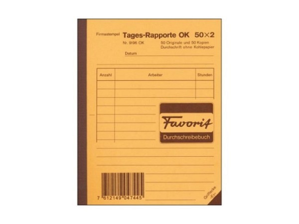 Tagesrapport Favorit A6 50x2 B, selbstdurchschre..