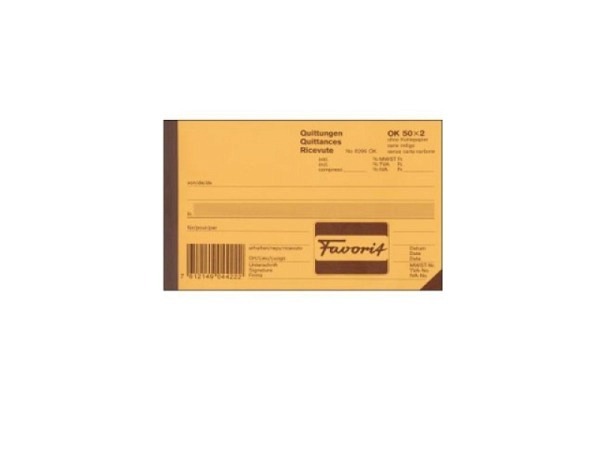 Quittung Favorit A5quer 8294 OK 50x2 Blatt 