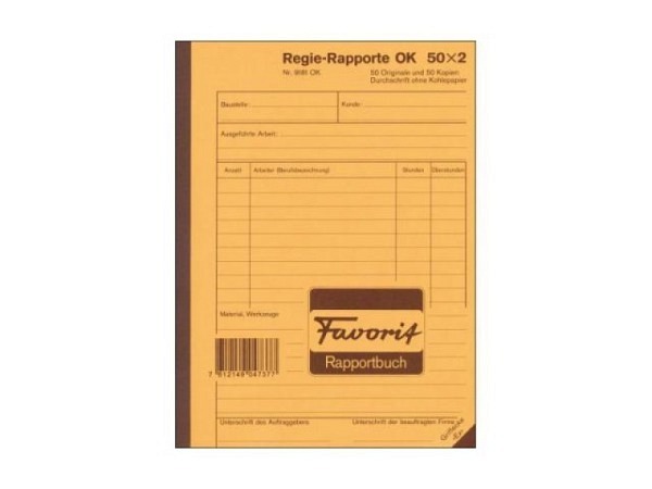 Regierapport Favorit A5 50x2 Blatt
