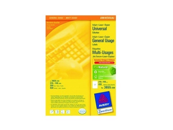 Etiketten Zweckform 148x210mm weiss Originalnr 3655