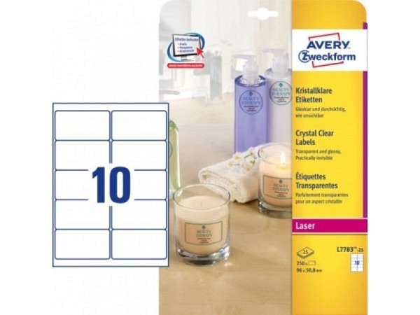 Etiketten Zweckform 50,8x96mm, transp, Originalnr L7783-25