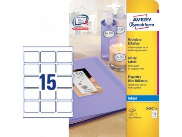Etiketten Zweckform 46,6x63,5mm, weiss, Originalnr c6080-10