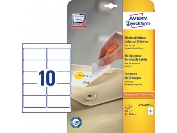 Etiketten Zweckform 50,8x96mm, weiss, Originalnr L4744-25