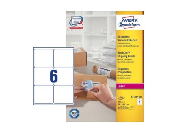Etiketten Zweckform 93,1x99,1mm, weiss, Originalnr L7166-100