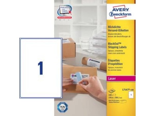 Etiketten Zweckform 199,6x289,1mm weiss Originalnr L7167-100