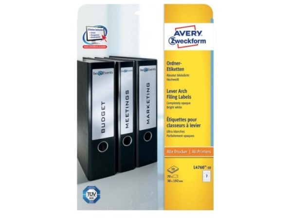 Etiketten Zweckform 192x34mm selbstklebende, weisse Etiketten