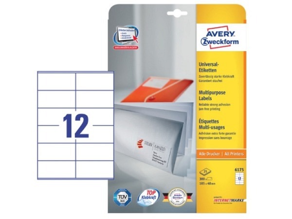 Etiketten Zweckform 105x48mm weiss