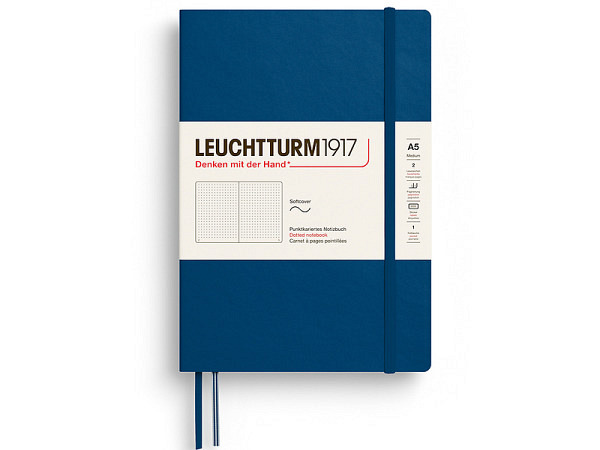 Notizbuch Leuchtturm Medium punktkariert Softcover Indigo