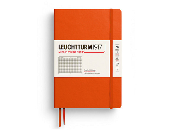 Notizbuch Leuchtturm Medium kariert Hardcover Pumpkin