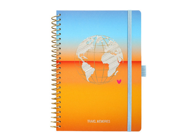 Notizbuch Artebene Reisebuch A5 Weltkugel punktkariert