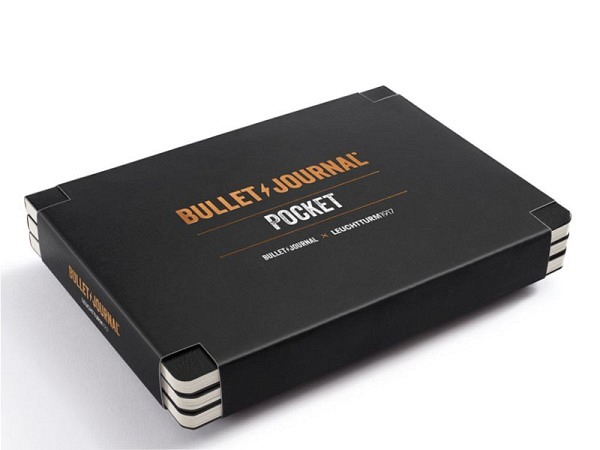 Notizbuch Leuchtturm Bullet Journal Pocket dotted schwarz 3er pack