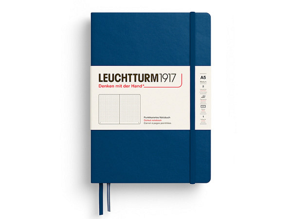 Notizbuch Leuchtturm Medium punktkariert Hardcover Indigo